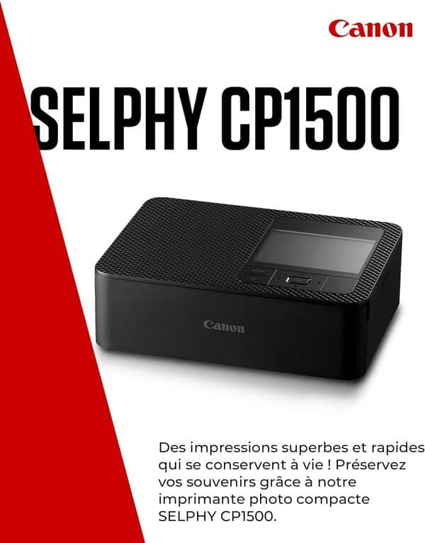 Imprimante Photo Canon SELPHY CP1500 - Compacte, Sans Fil, Pour Des Tirages Durables !