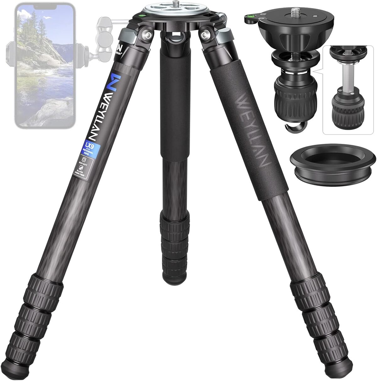 Test du trépied WEYLLAN carbone professionnel : stabilité et robustesse