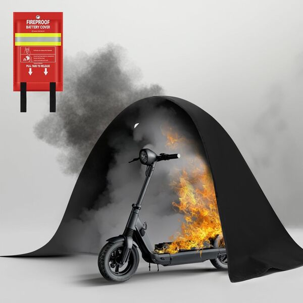 Couverture Anti feu d'urgence, Protection Ignifuge et Isolation Thermique, Couvertures Anti-feu Ignifuge pour batterie au lithium (150 x 200 cm)