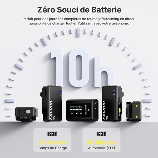 FULAIM X6 Microphone Cravate sans Fil, 4 Émetteur 1 Récepteurs, Micro Clip pour Interviews, Présentations, Enregistrements Vidéo, Compatible avec Appareils Photo et Smartphones