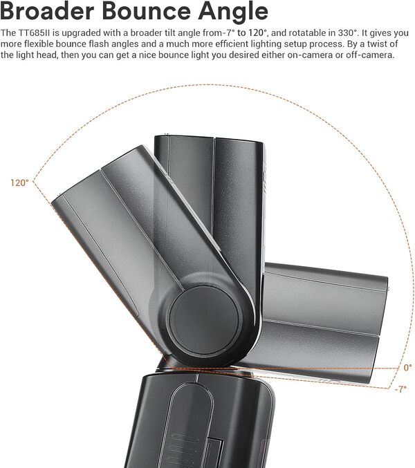 Godox TT685II TT685II-N Flash pour Appareil Photo Nikon, 2.4G TTL Nikon Speedlite HSS 1/8000S, Environ 330 Flashes à Pleine Puissance, 0.1 à 2.6 s Temps de Recyclage, Externe Flash pour Photographie