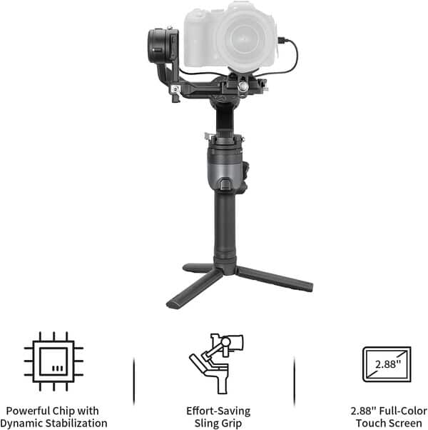 ZHIYUN WEEBILL 2 Pro Stabilisateur Appareil Photo 3 Axes pour Caméras DSLR et sans Miroir, Compatible avec Nikon, Sony, Panasonic, Canon, Fuji, Blackmagic 6K et 4K, écran Tactile Couleur 2.88” Pouces