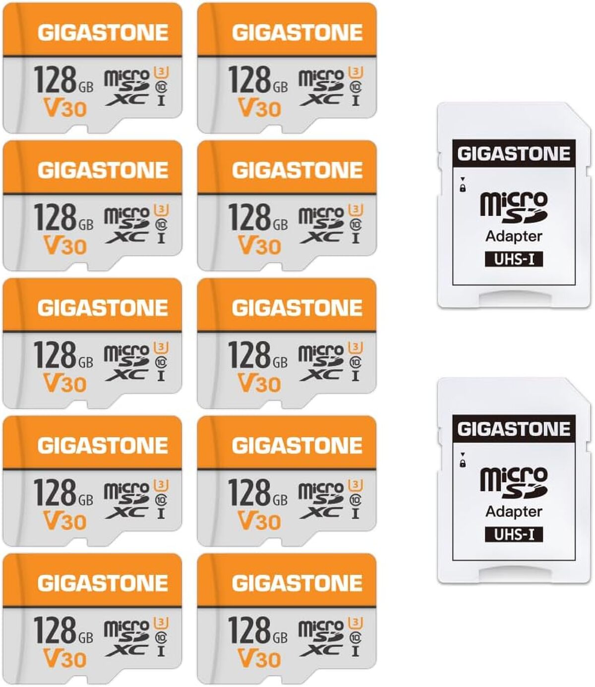 Test : gigastone 128 Go, lot de 10 cartes pour vidéo 4K UHD