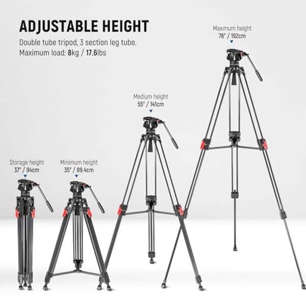 Explorez les performances inégalées et la stabilité du trépied NEEWER 192 cm pour vos projets photo et vidéo. Profitez d'une expérience utilisateur exceptionnelle et d'une construction robuste.