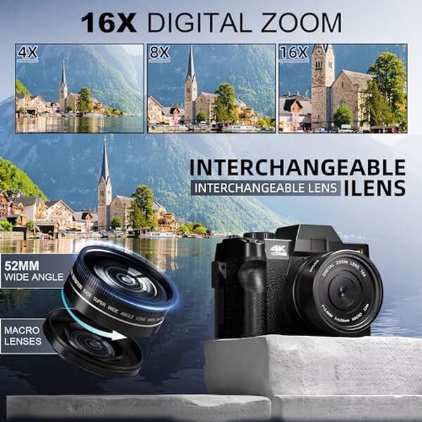 Explorez les caractéristiques du Ture 4K : appareil photo numérique compact et connectivité avancée pour des photos éblouissantes