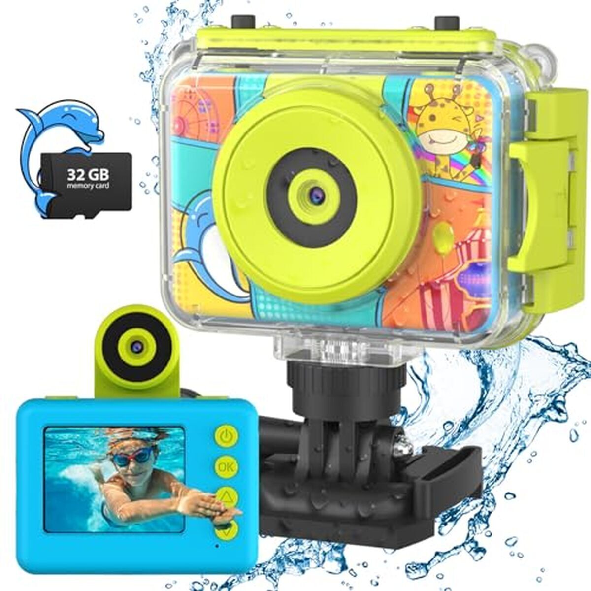Test : caméra sous-marine enfant 20MP 1080P avec carte SD 32G