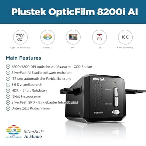 Découvrez notre test complet du Plustek OpticFilm 8200i AI, le scanner professionnel pour numériser vos films et diapositives 35mm avec une qualité exceptionnelle et l'IA intégrée.