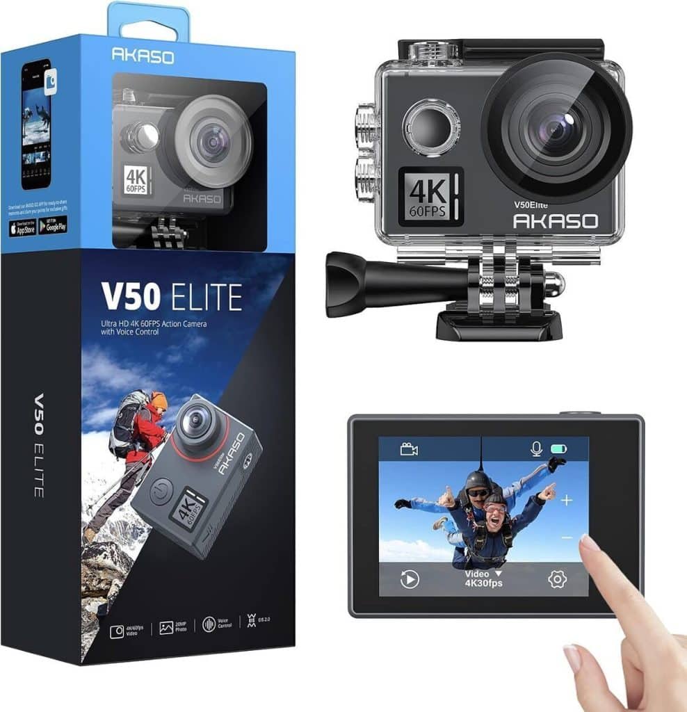 Test : akaso V50 Elite, caméra sport 4K HDR avec écran tactile et accessoires complets