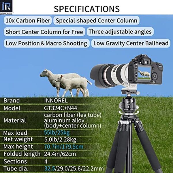 Découvrez notre test détaillé du trépied INNOREL GT324C en fibre de carbone : stabilité, portabilité et qualité pour photographes DSLR professionnels et amateurs.