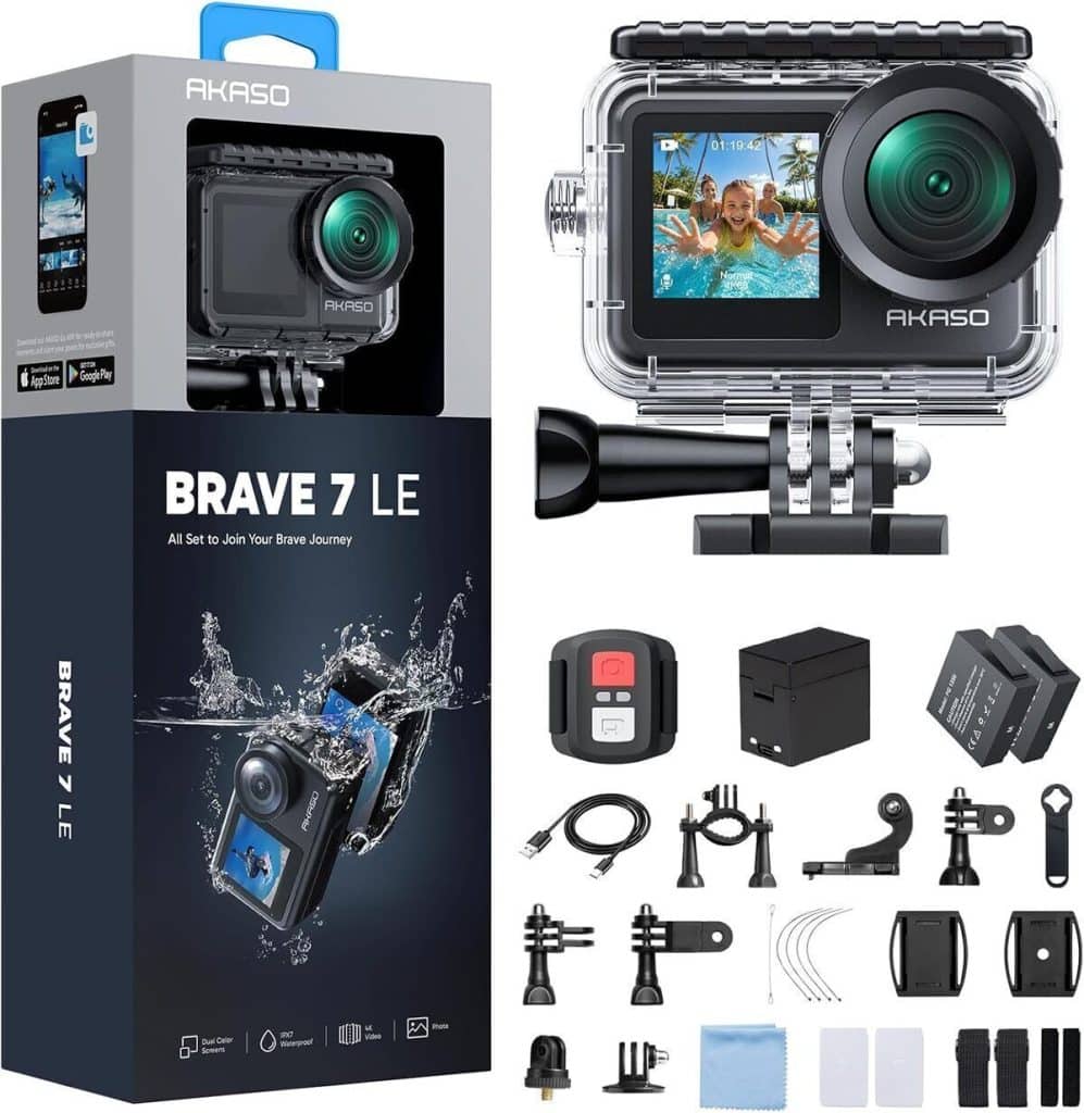 Test de la caméra sport Akaso Brave 7 : performance 4k et double écran
