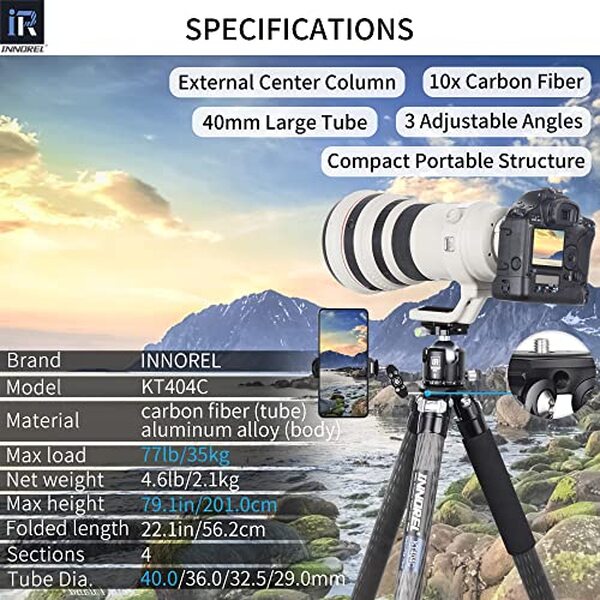 Découvrez notre test complet du trépied INNOREL KT404C en fibre de carbone : performances, robustesse et praticité pour les photographes exigeants en déplacement.